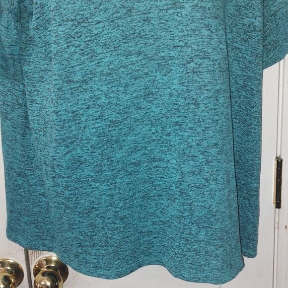 Bobbie Brooks plus size  turquois black blend tunic ruffle sleeve  Sz 3X - Picture 2 of 6